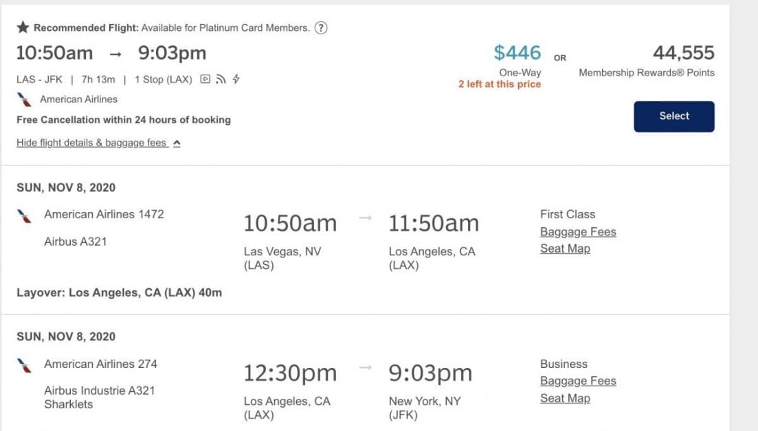 a screenshot of a flight schedule