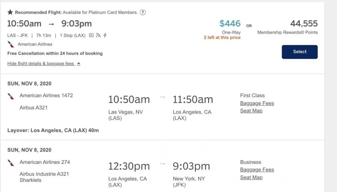 a screenshot of a flight schedule
