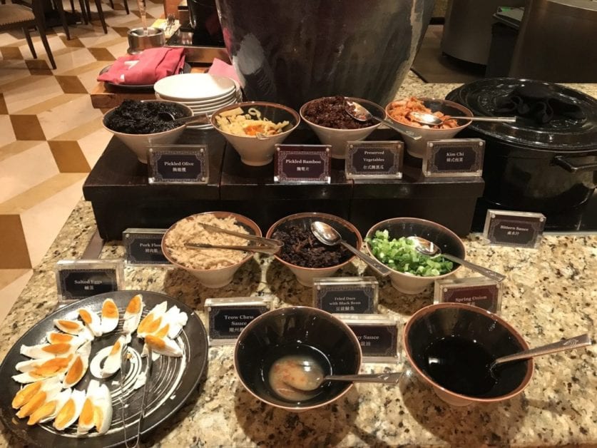 a table with bowls of food