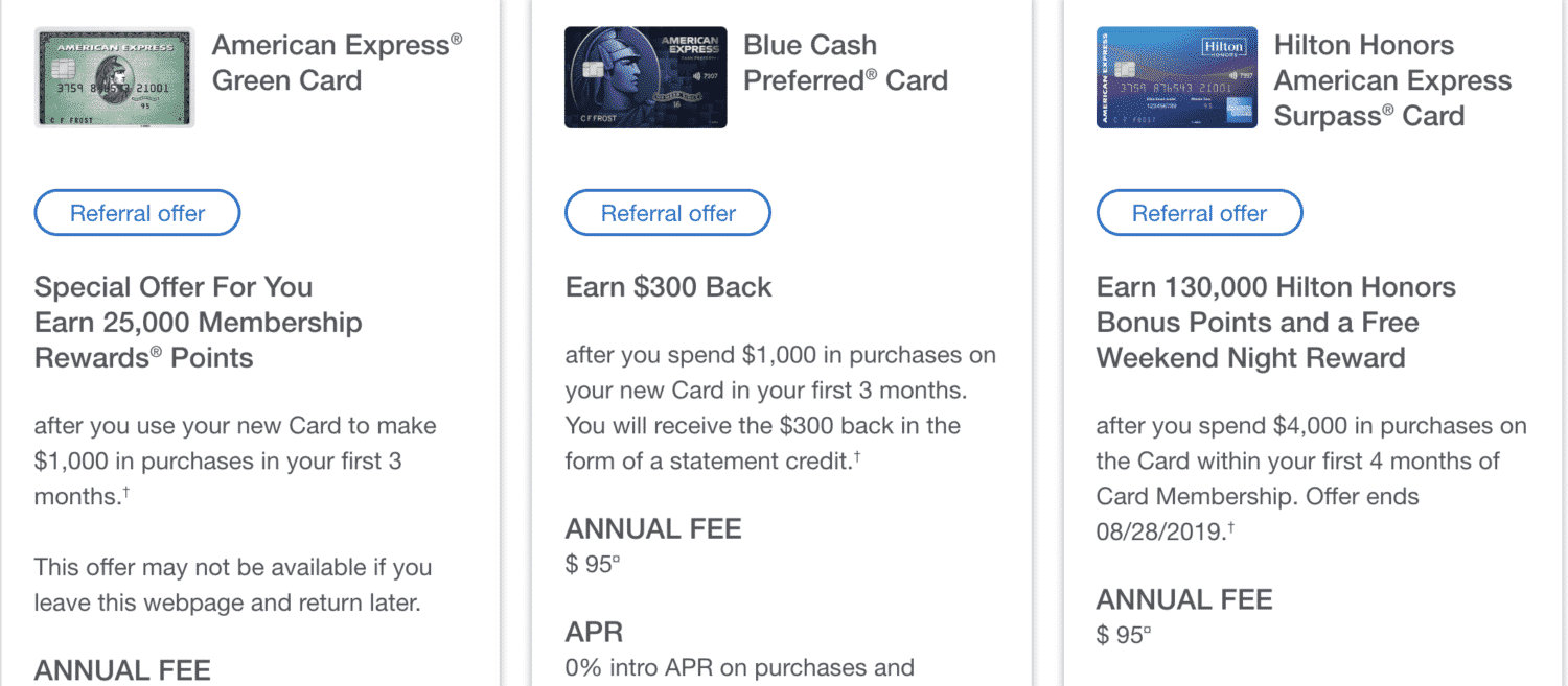 Awesome Increased Amex Referral Offers 