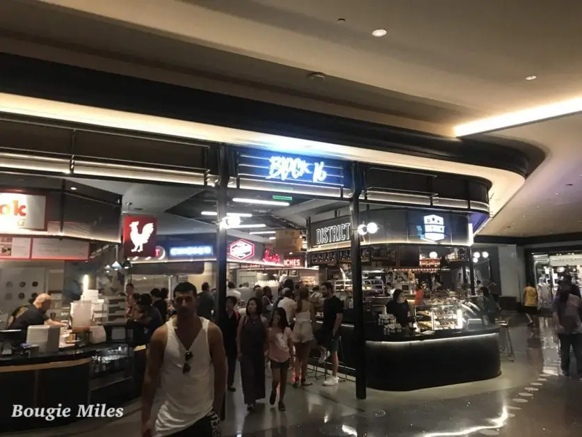 a group of people in a mall