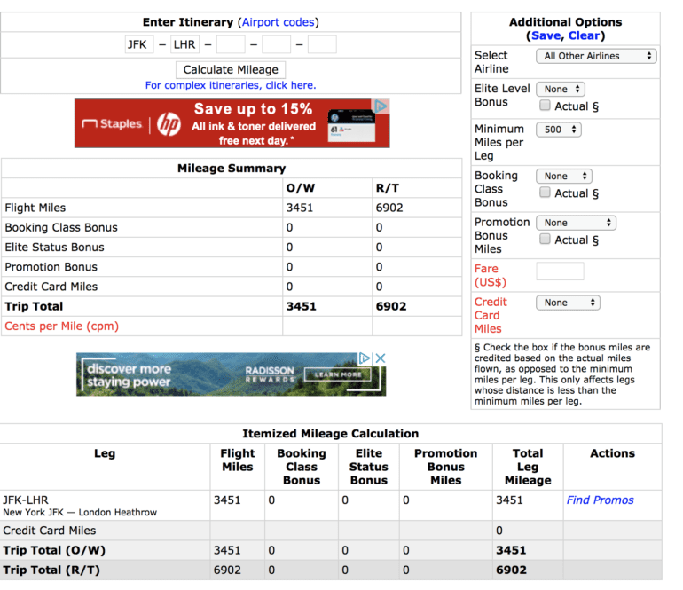 How to calculate award miles earned from flights Bougie Miles