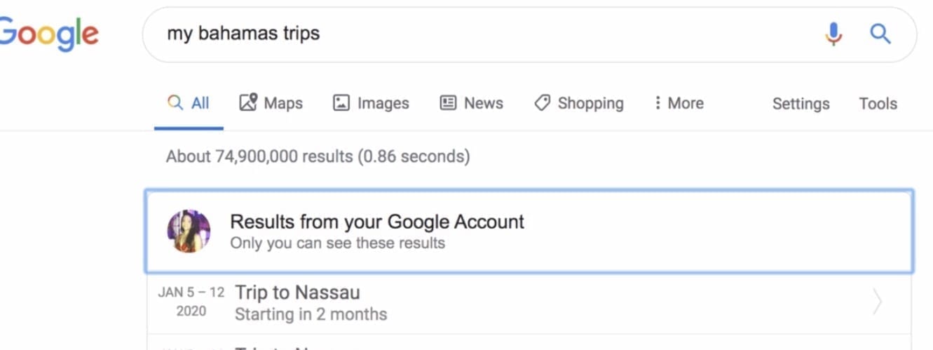 a screenshot of a google search