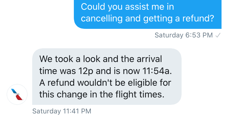 american express travel flight cancellation