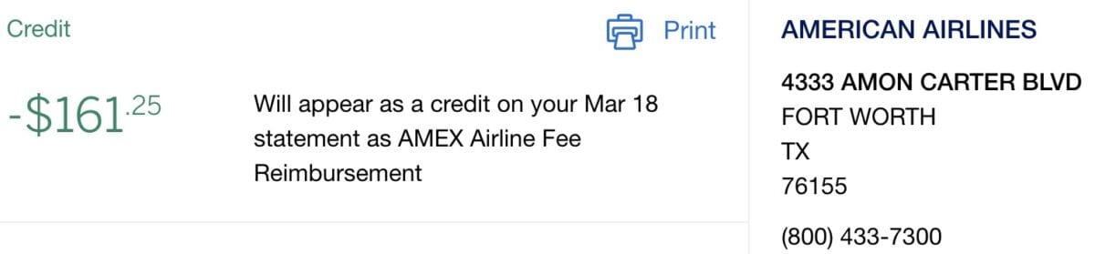 2020 Amex Airline Credit