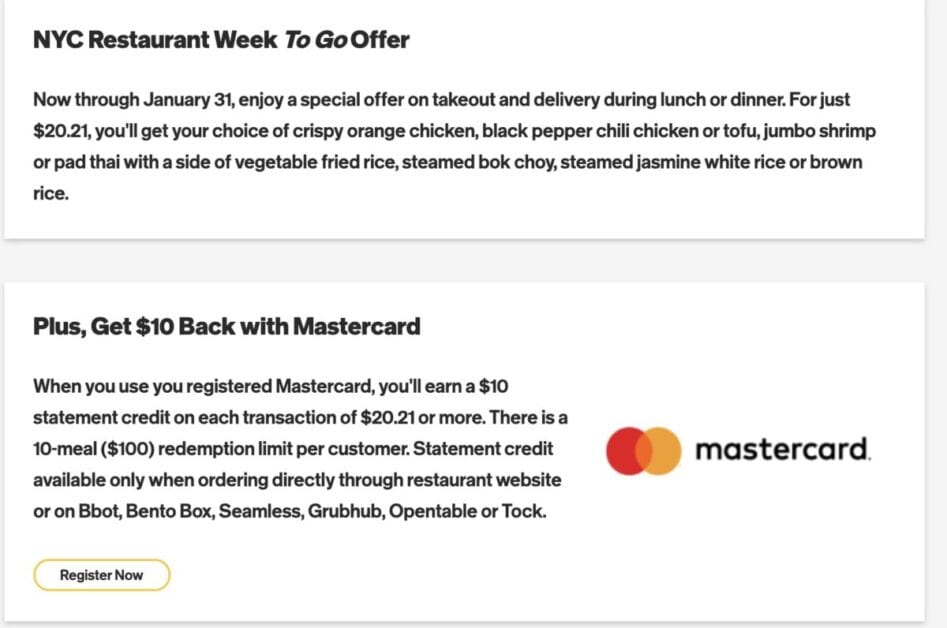 NYC Mastercard Promo