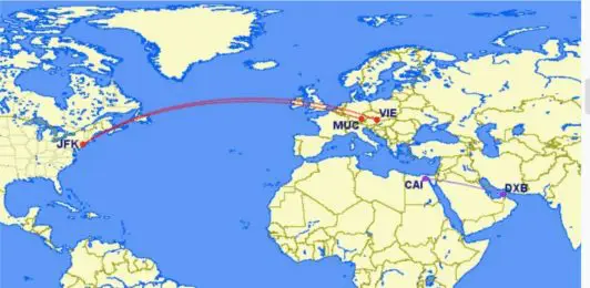 a map of europe with a red line