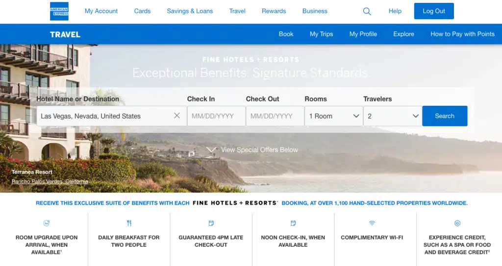 Amex fine hotels and resorts