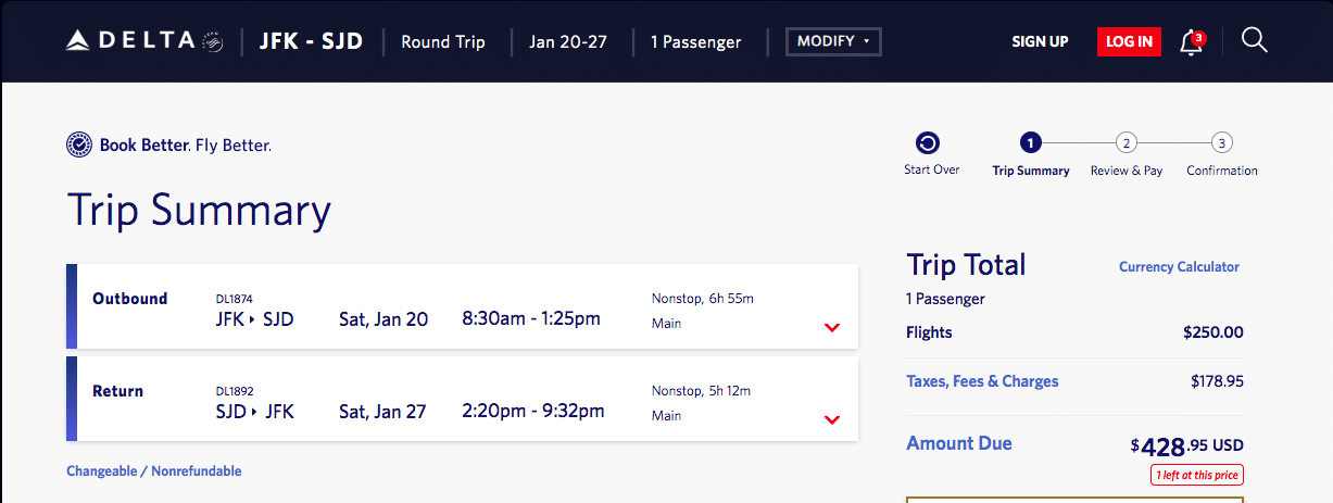 a screenshot of a travel schedule