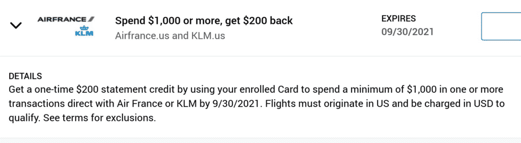 Air france amex offer