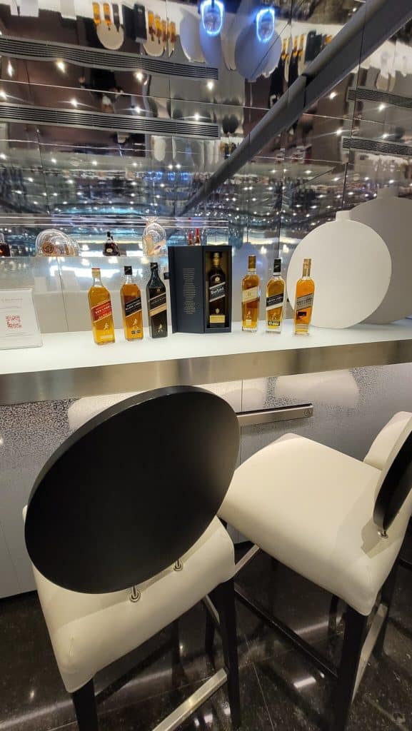 a group of bottles of alcohol on a counter