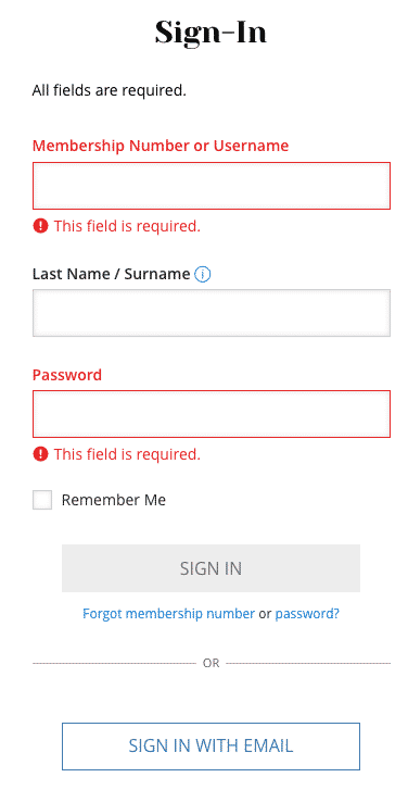 a screenshot of a login form