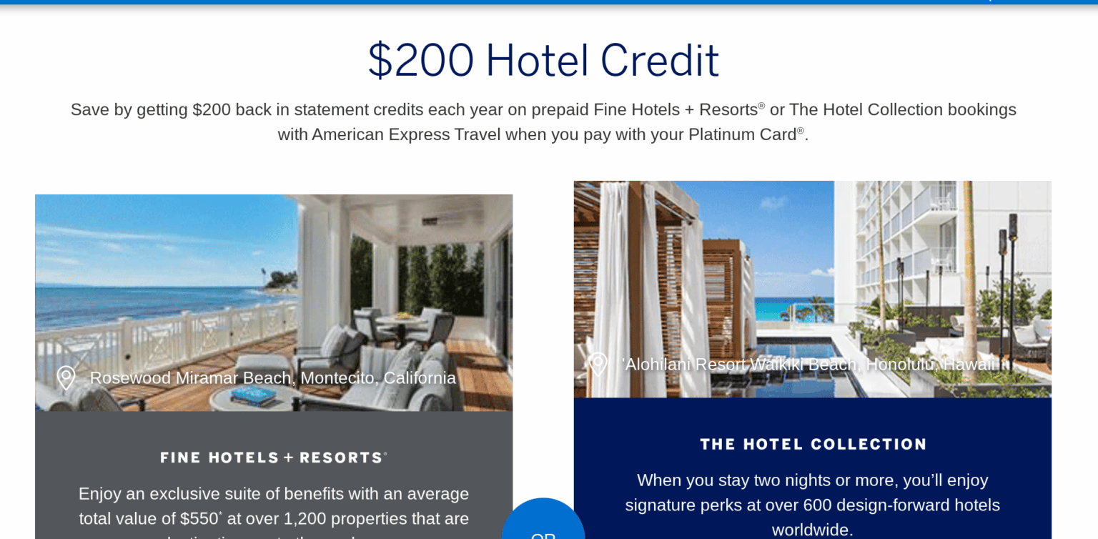 How to Use $200 Amex Platinum Hotel Credit