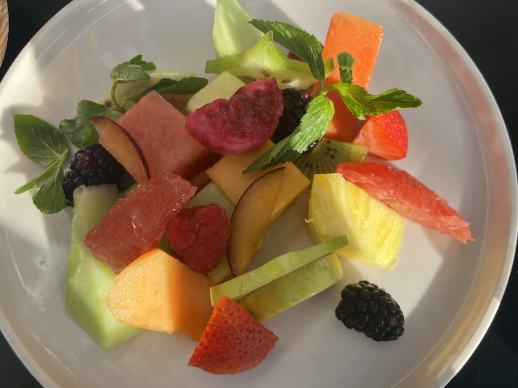 a plate of fruit salad