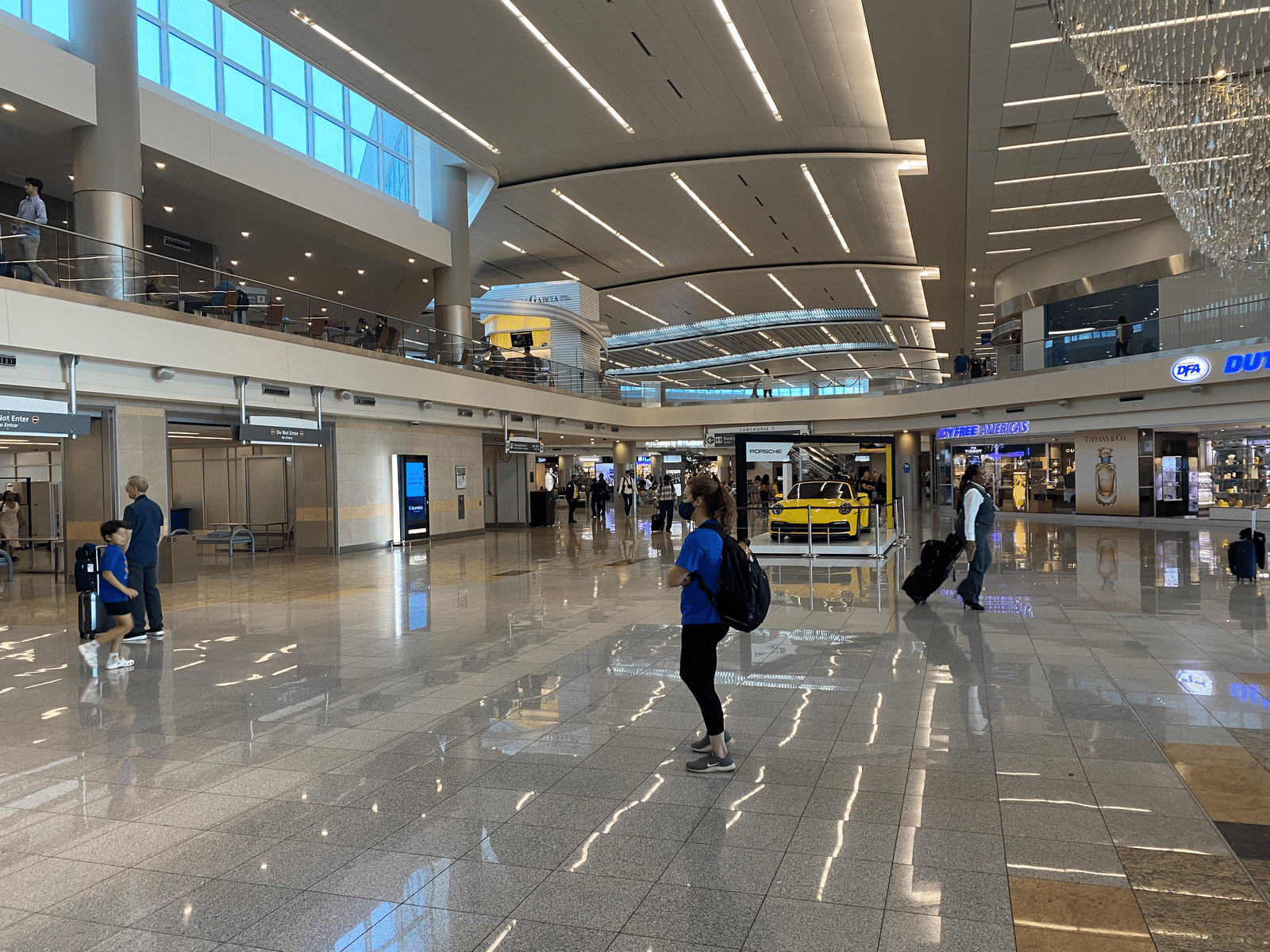 people in a large airport