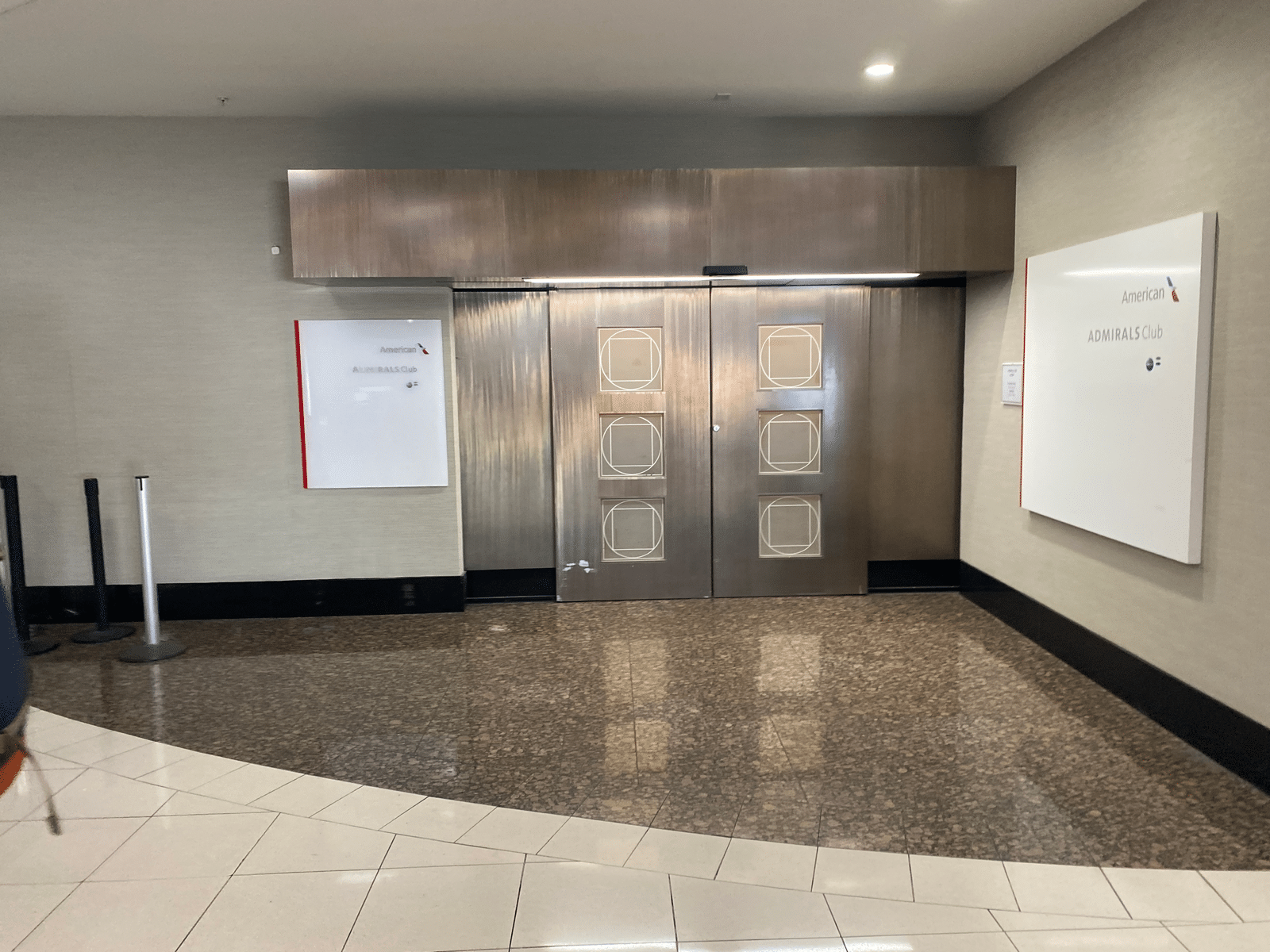 a metal doors in a building
