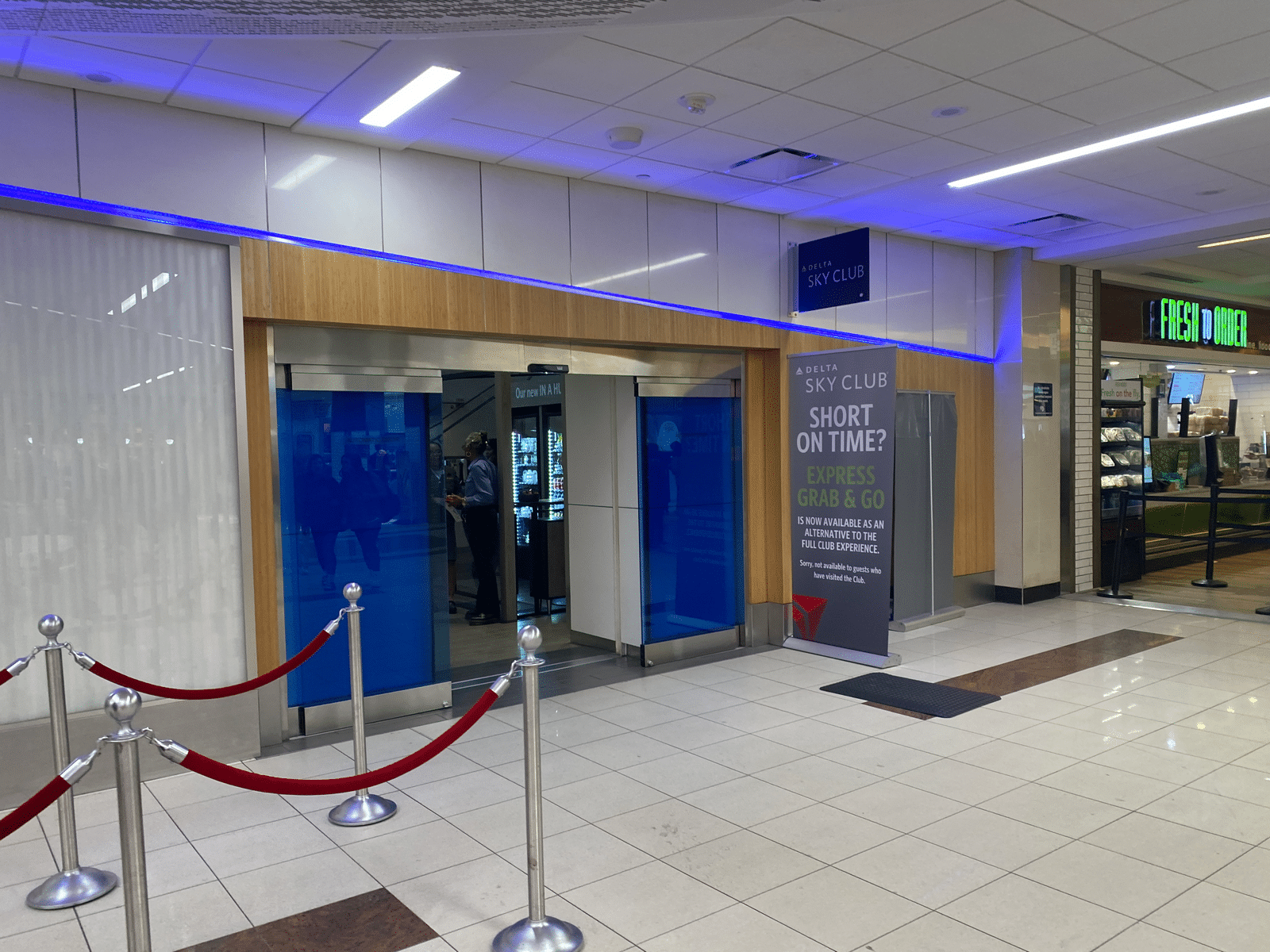 a roped up entrance to a building