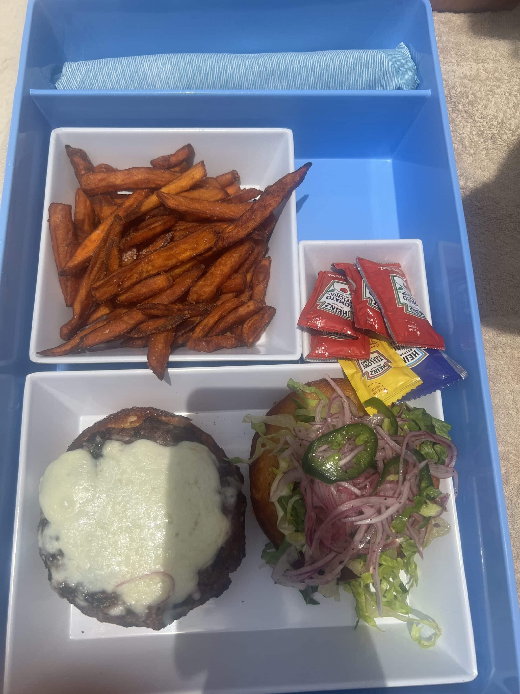 a tray of food on a table