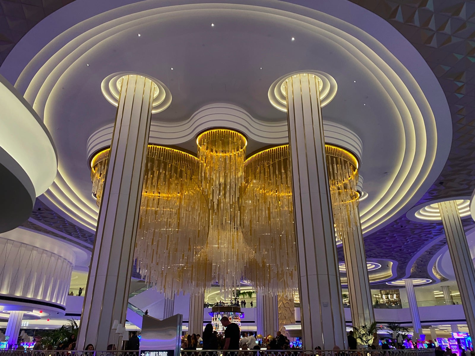 a large chandelier in a large room