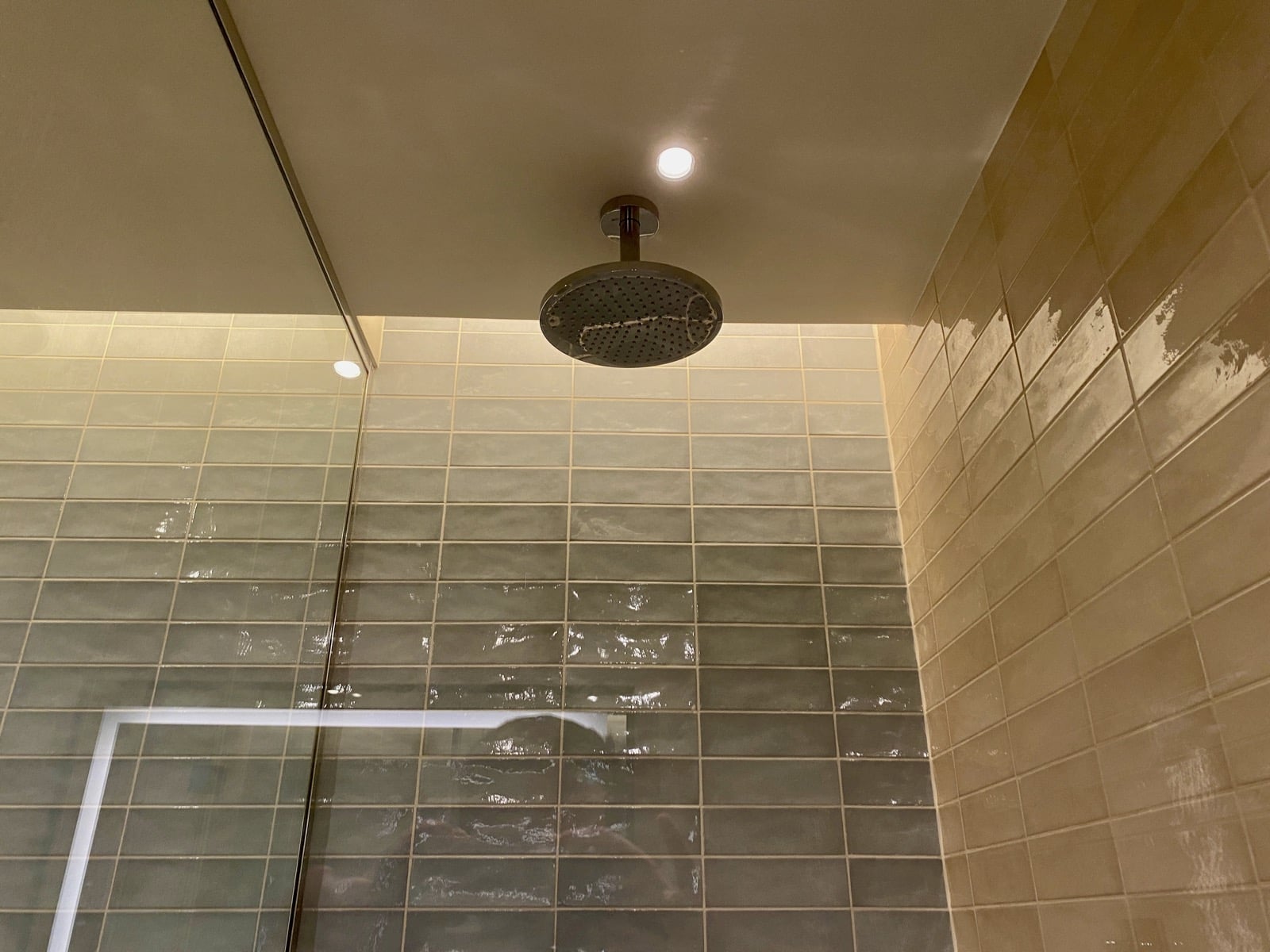 a shower head in a shower