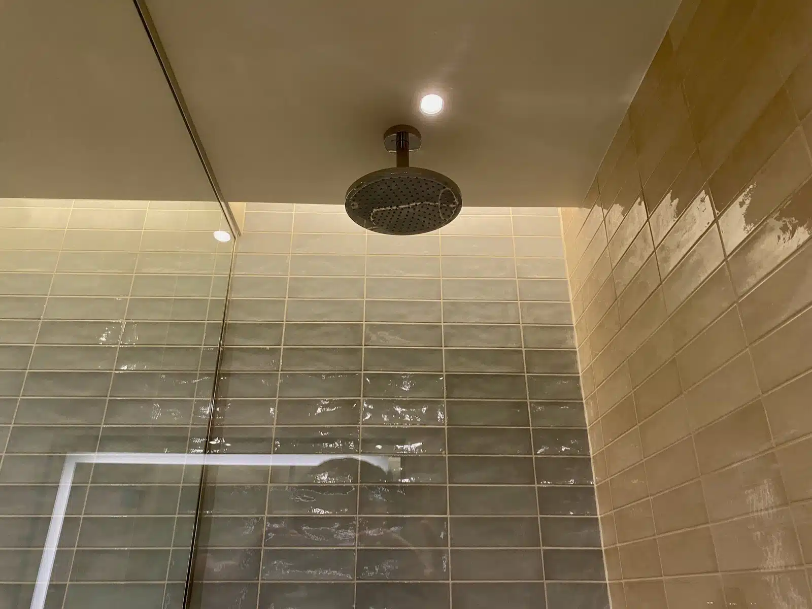 a shower head in a shower