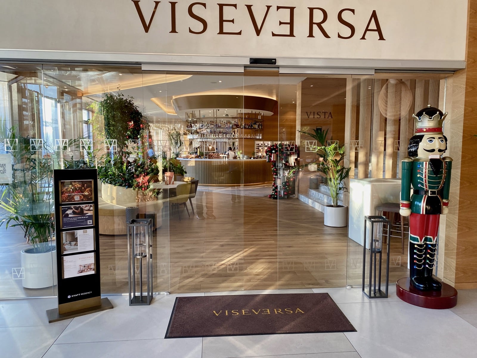 a glass door of a restaurant