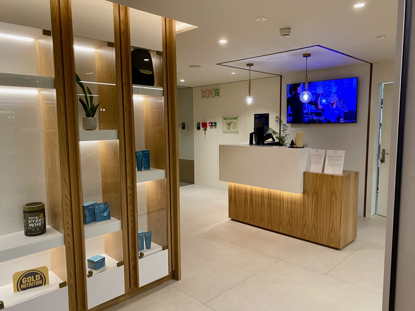 a reception desk in a room