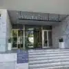 a building with a sign on it