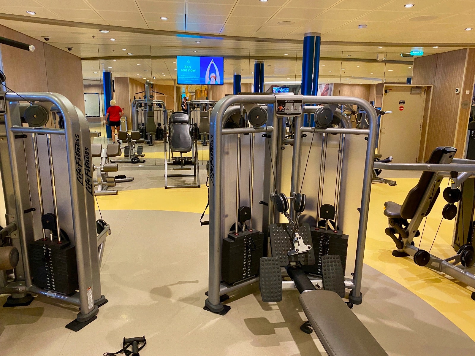 a gym with exercise equipment