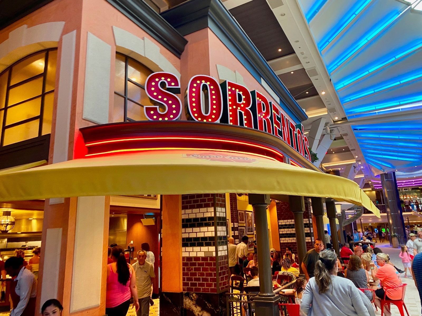 a group of people in a mall