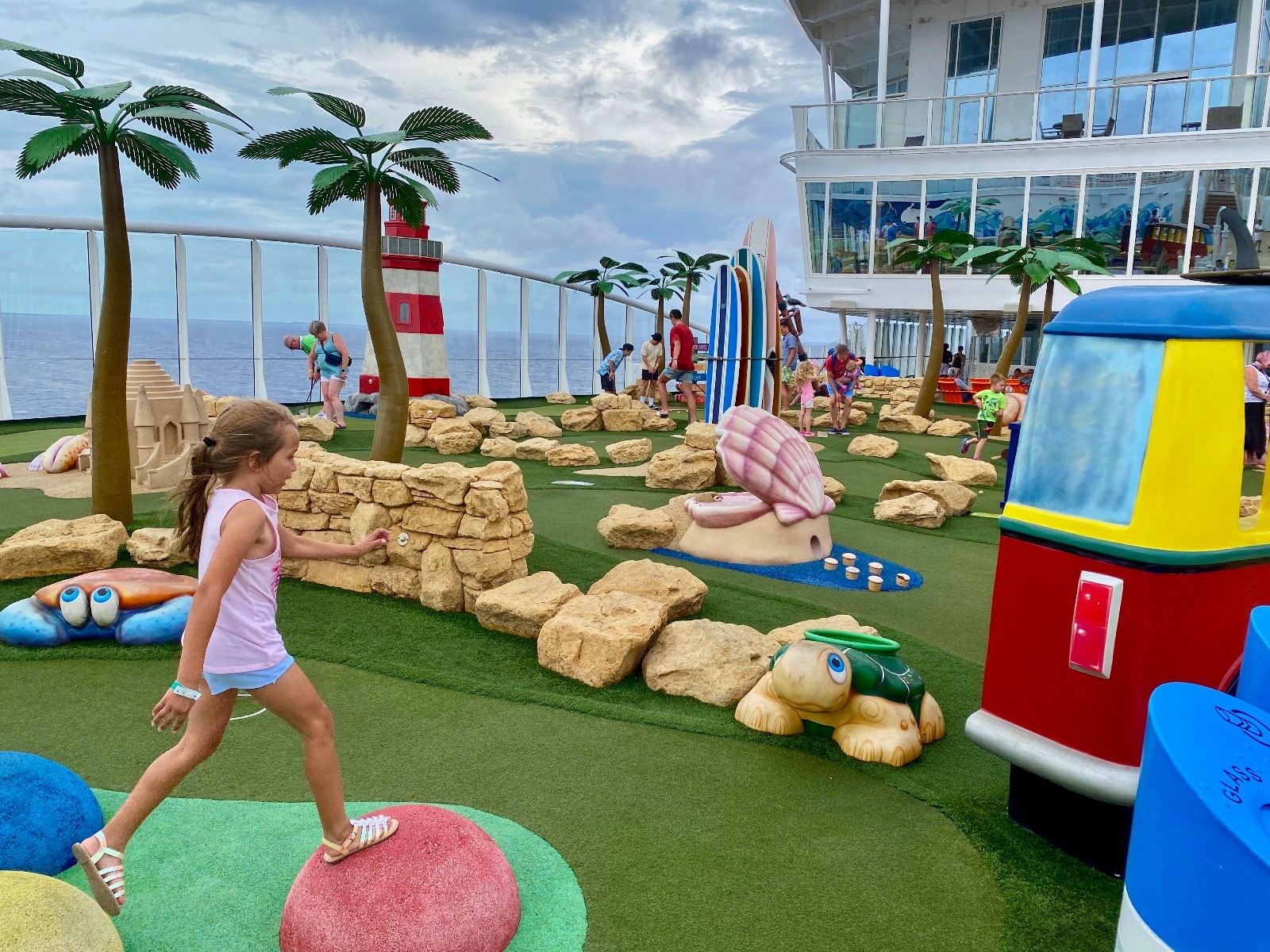 a girl walking on a playground