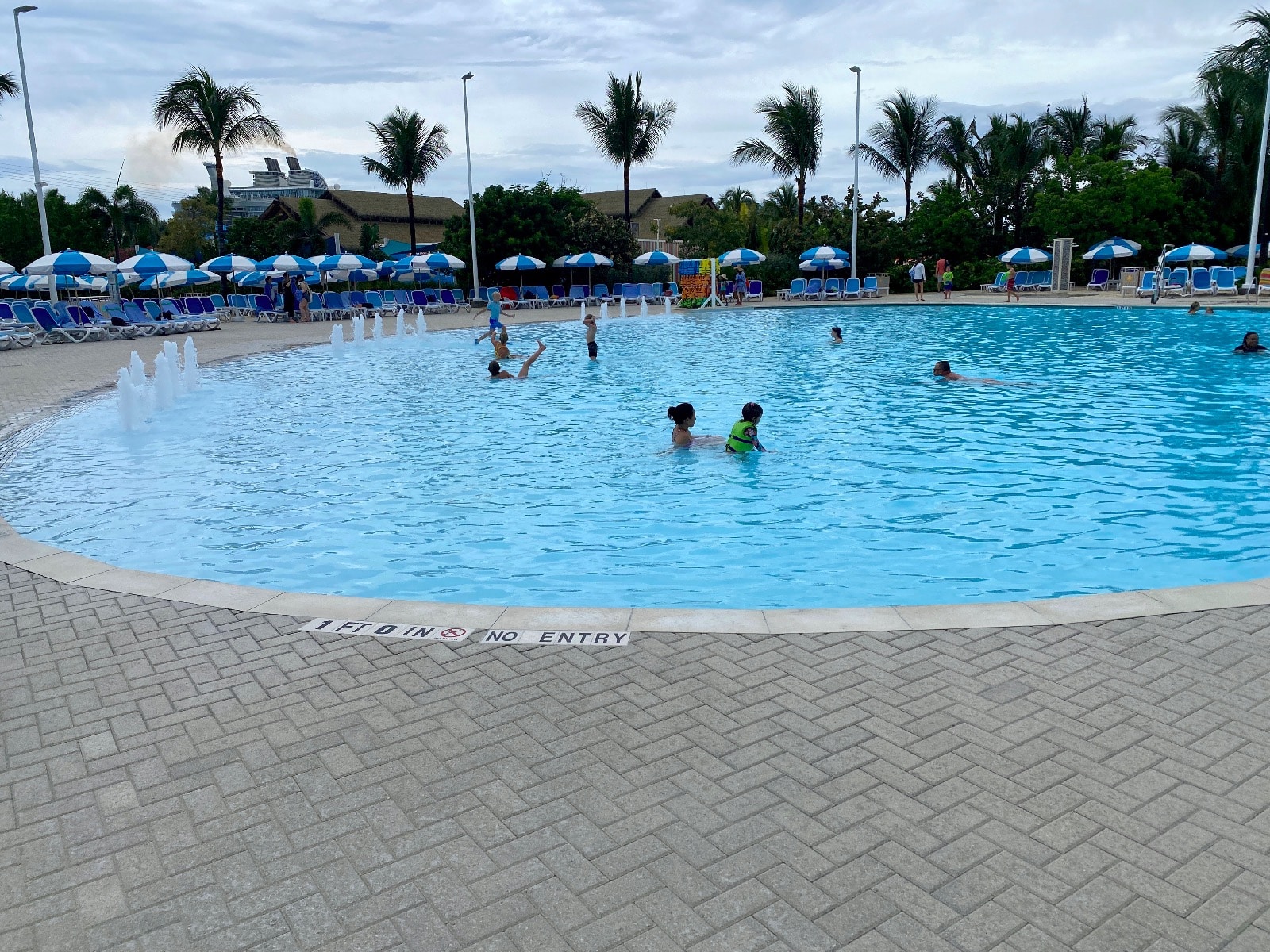 a group of people in a pool