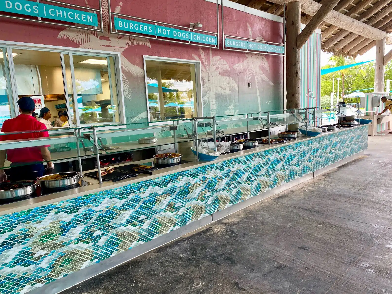 a food stand outside of a building