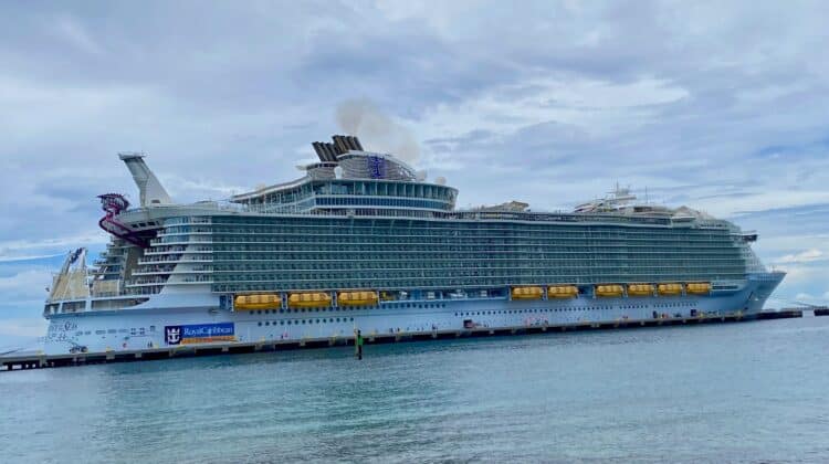 a large cruise ship in the water