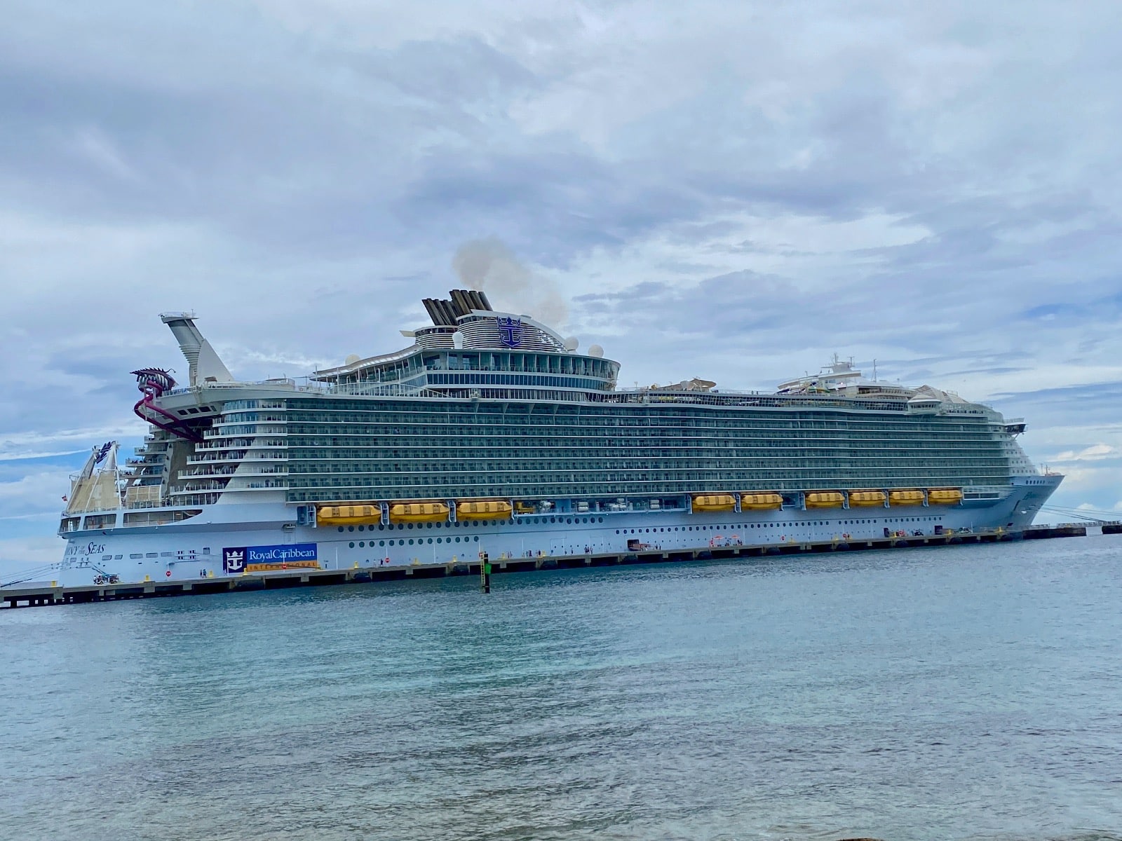 a large cruise ship in the water