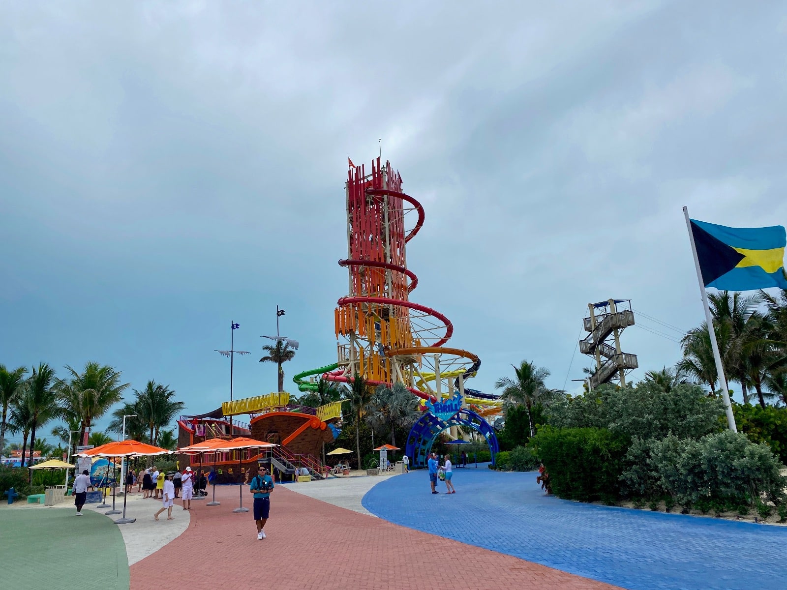 a colorful amusement park