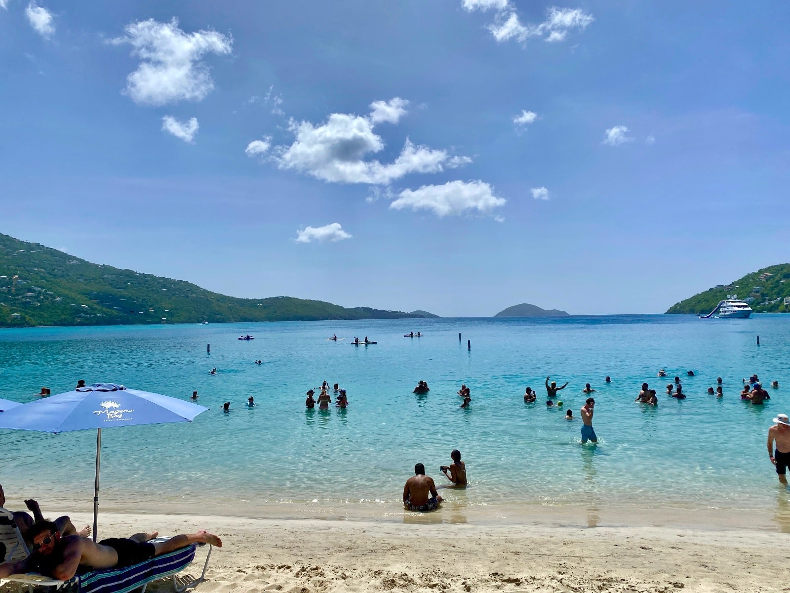 a group of people in the water