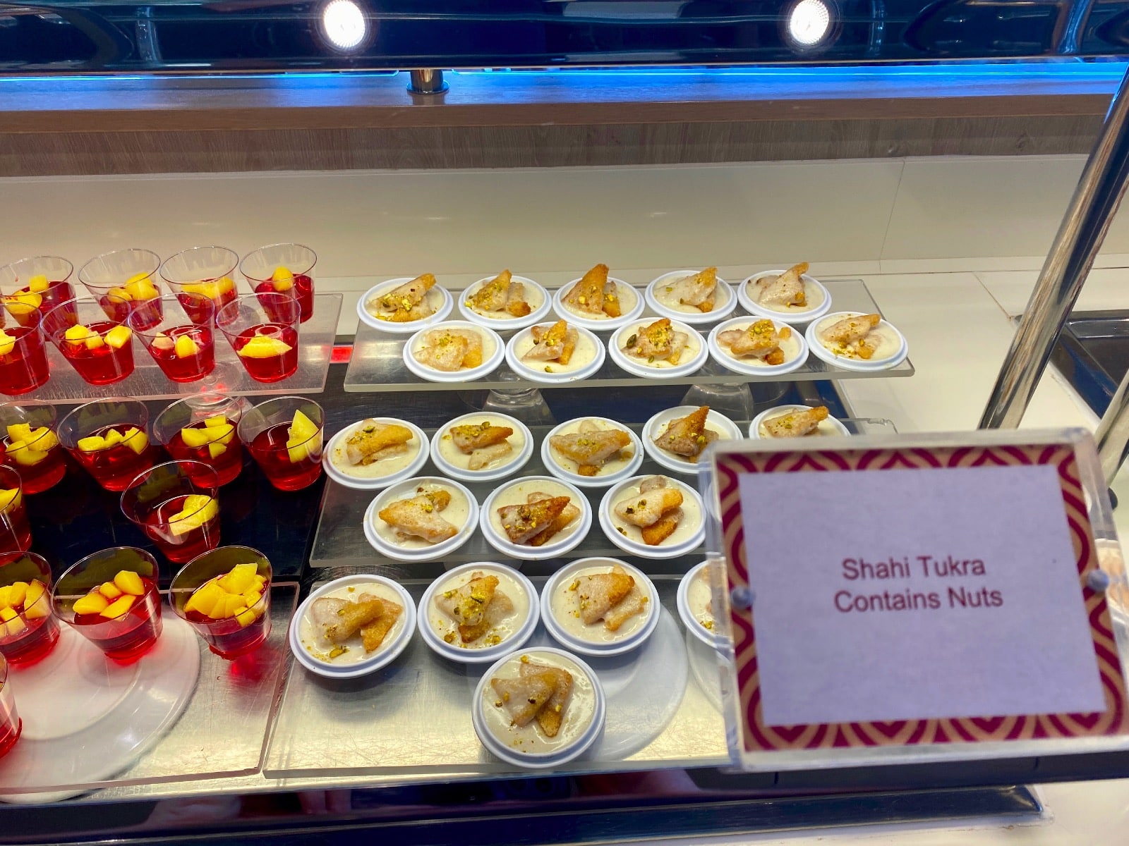 a display of food on a shelf