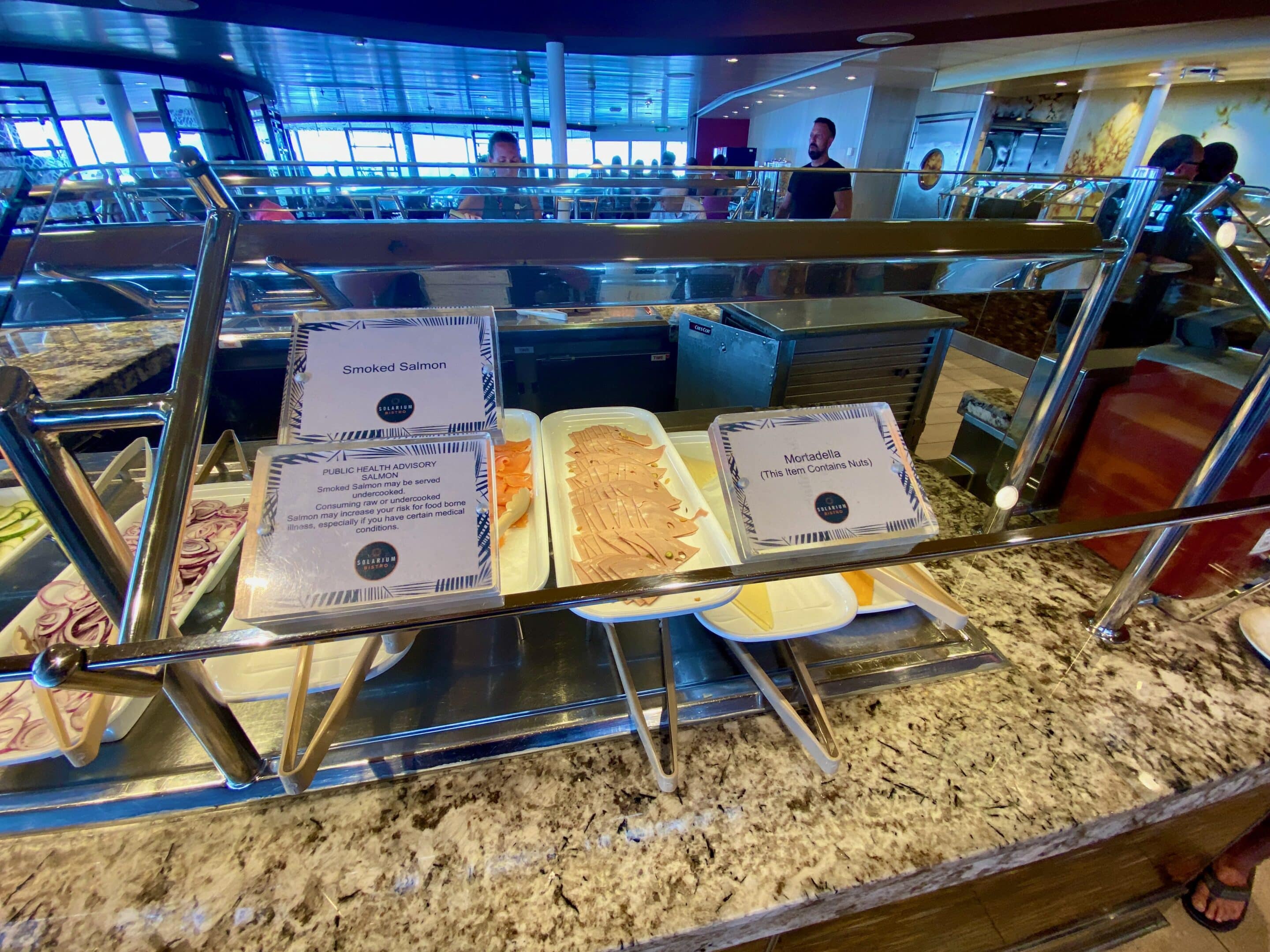 food on a tray in a restaurant