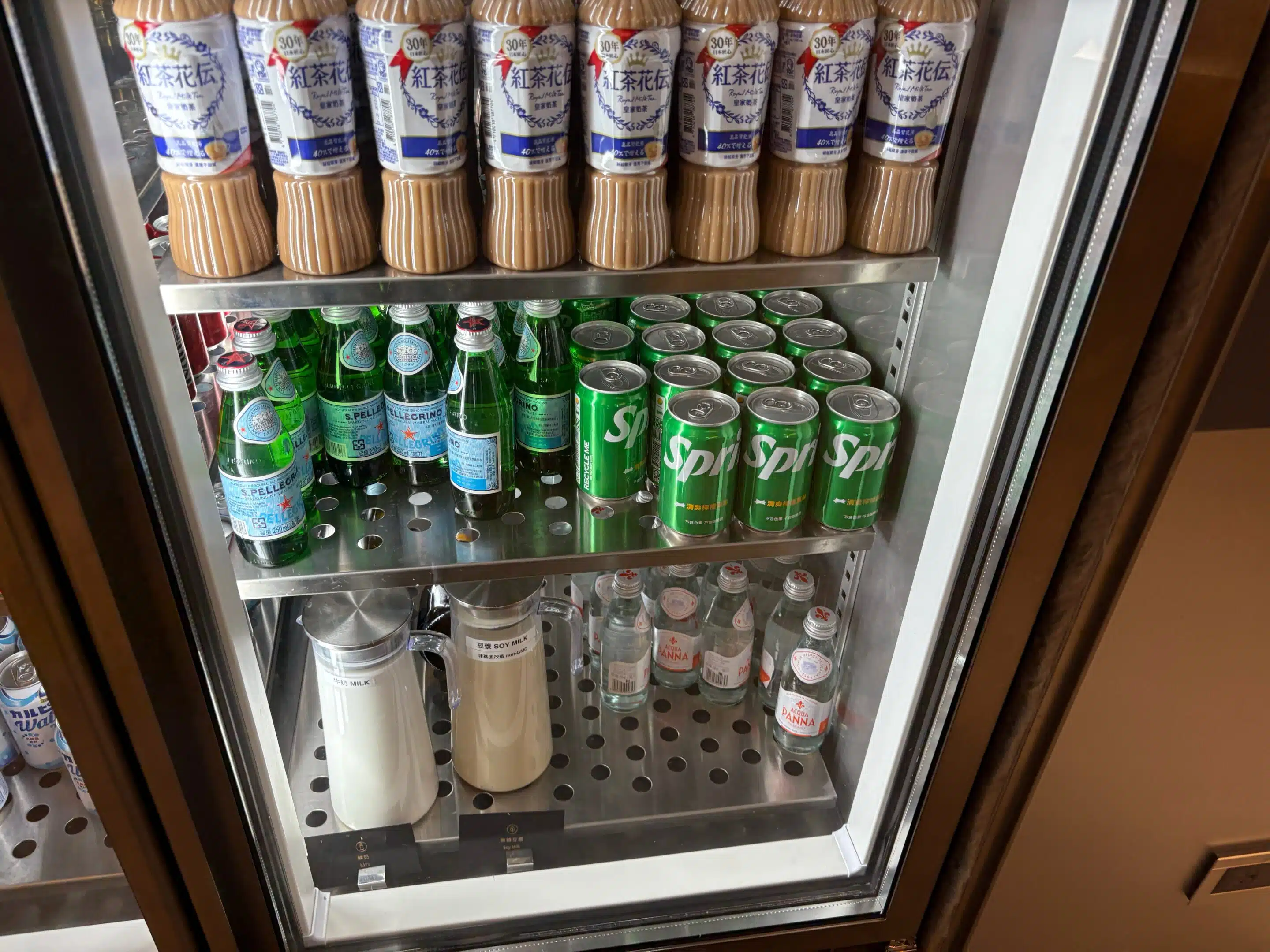 a refrigerator full of drinks