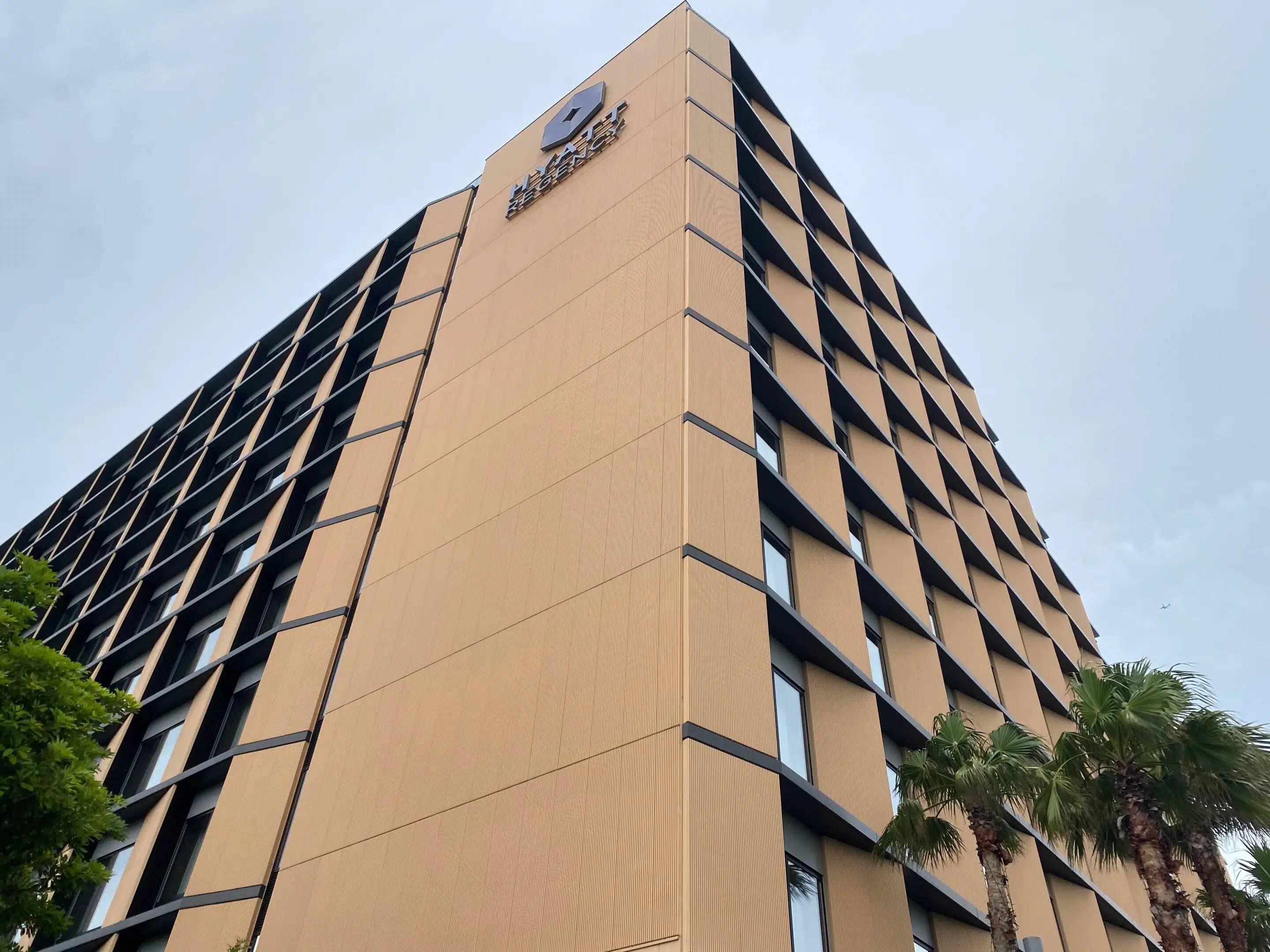 a building with a logo on it